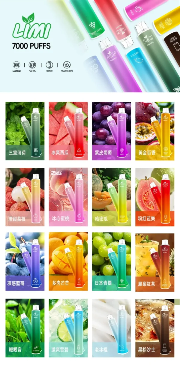 20250518152955-scaled-1.webp LIMI 7000 拋棄式電子煙|釋放豐富細膩擊喉感|專利導流結構穩定輸出