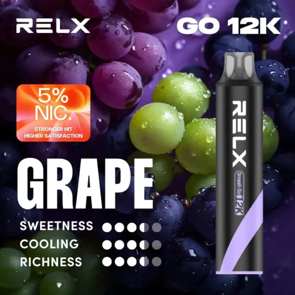Grape-5.webp RELX Smash Go 12000 口拋棄式電子煙|獨家防乾燒技術|優化空氣力學配置展現均衡流暢之鮮明擊喉層次體驗