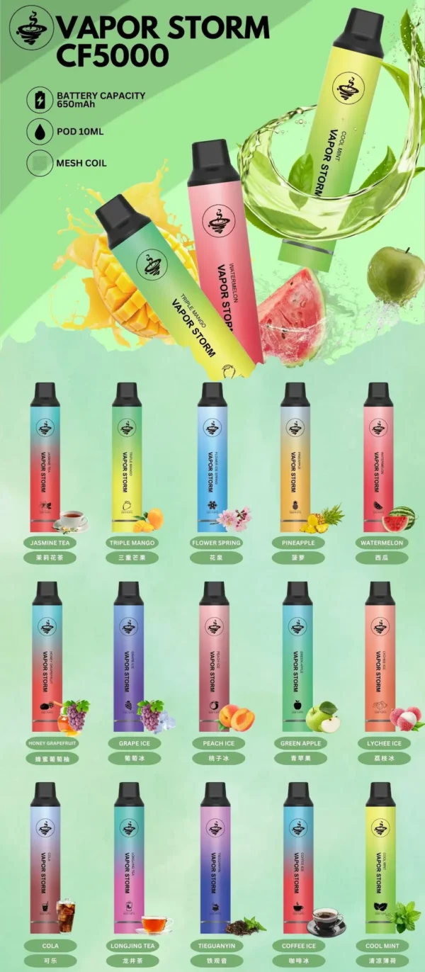 WP風暴.webp VAPOR STORM 風暴系列 5000口|帶來飽滿低負擔感|智慧控溫提升口感呈現