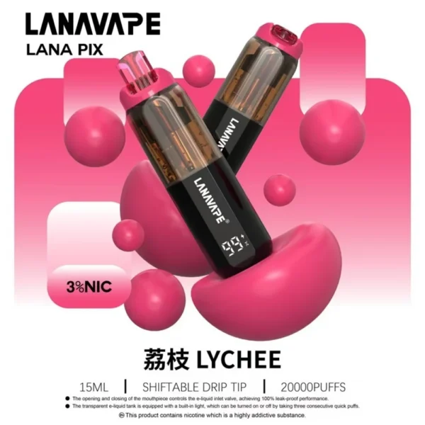 LANA PIX 閃光彈 20000口 拋棄式電子煙｜Mesh網芯爆汁霧化體驗｜摺疊吸嘴設計打造便攜潮流新玩法