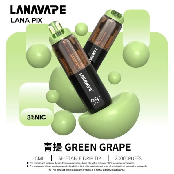 LANA PIX 閃光彈 20000口 拋棄式電子煙｜Mesh網芯爆汁霧化體驗｜摺疊吸嘴設計打造便攜潮流新玩法